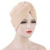 Мусульманская мода Имитация кашемира Шапки-тюрбаны для женщин Богемный стиль Шапки-хиджабы Индийская шапка Однотонная женская вязаная шапка