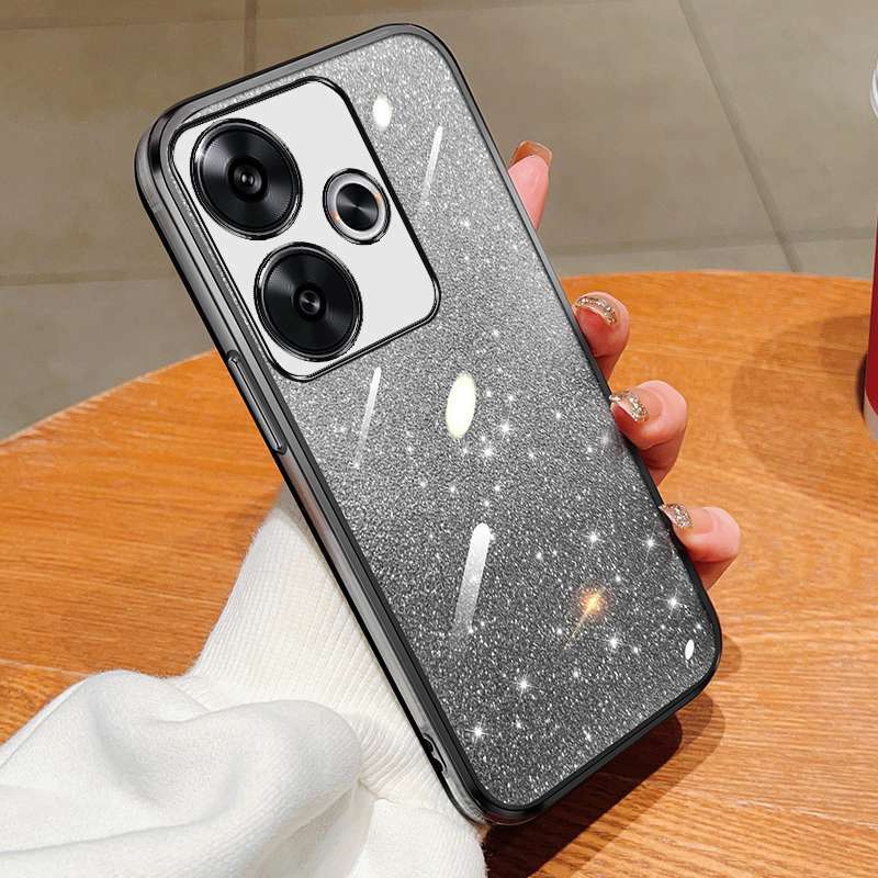 Для Xiaomi Poco F6 Чехол Xiaomi Poco F6 Чехол для телефона Блестящий блестящий силиконовый объектив камеры Мягкая задняя крышка