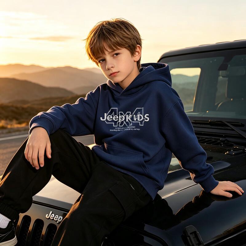 Jeep Детская флисовая толстовка с капюшоном