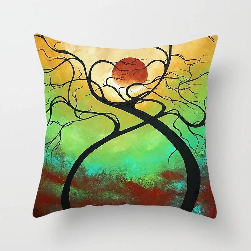 Creative Tree Pattern Pillowcase Interior Decoration Office Living Room Home Pillowcase