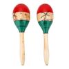 1 Pair of Durable Wooden Maracas Large 25cm Musical Educational Instrument Toy for Children