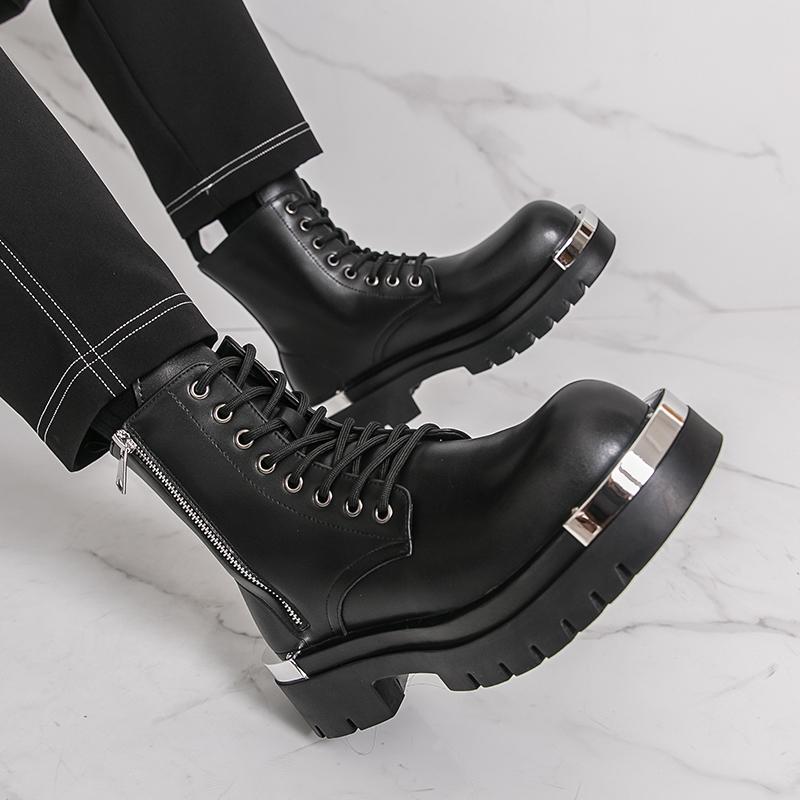 Зимние мужские деловые ботинки челси черные мужские на толстой подошве противоскользящие на шнуровке деловые мотоботы рабочие ботинки размеры 38-46