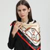 Высококачественные роскошные шелковые шарфы, повязка на голову, шарфы, шейный шарф для женщин, шелковый шарф с цепочкой, женская декоративная шаль