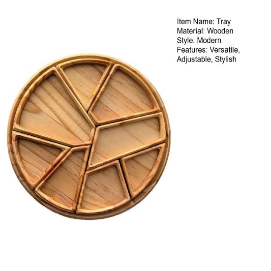 Wood Puzzle Serving Tray With 8 Removable Compartments Cocktail Party
