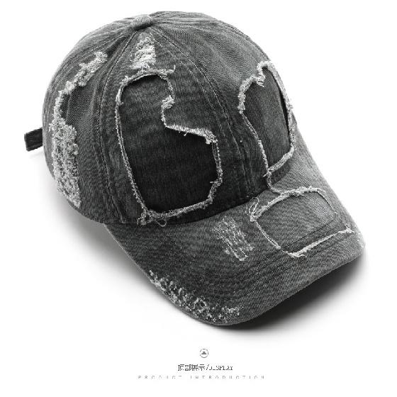 Women's washed and distressed solid-color baseball cap, suitable for outdoor activities, providing sun protection and shade