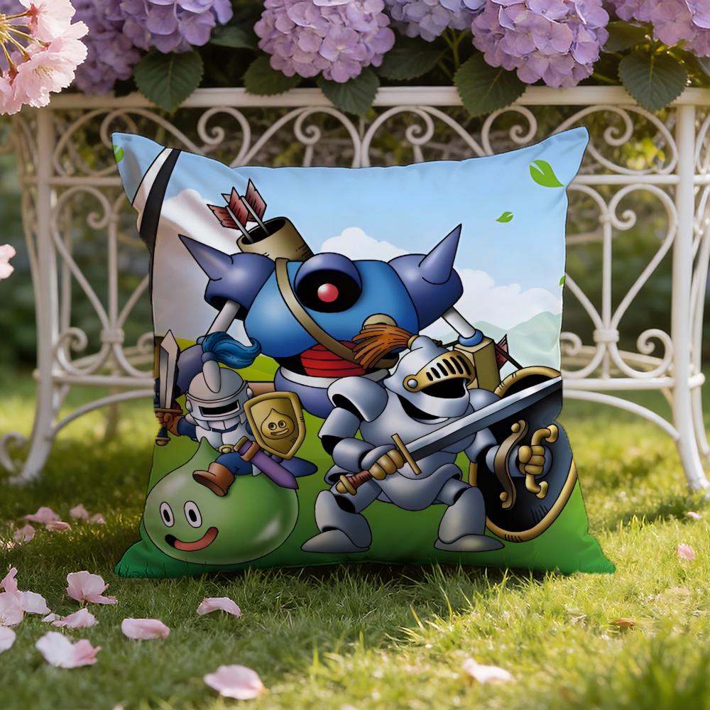 Anime D-Dragon Q-Quest Rocket Slime Cushion Cover Home & Car Dual-Scene Pillow Cover: Reversible for Premium Comfort