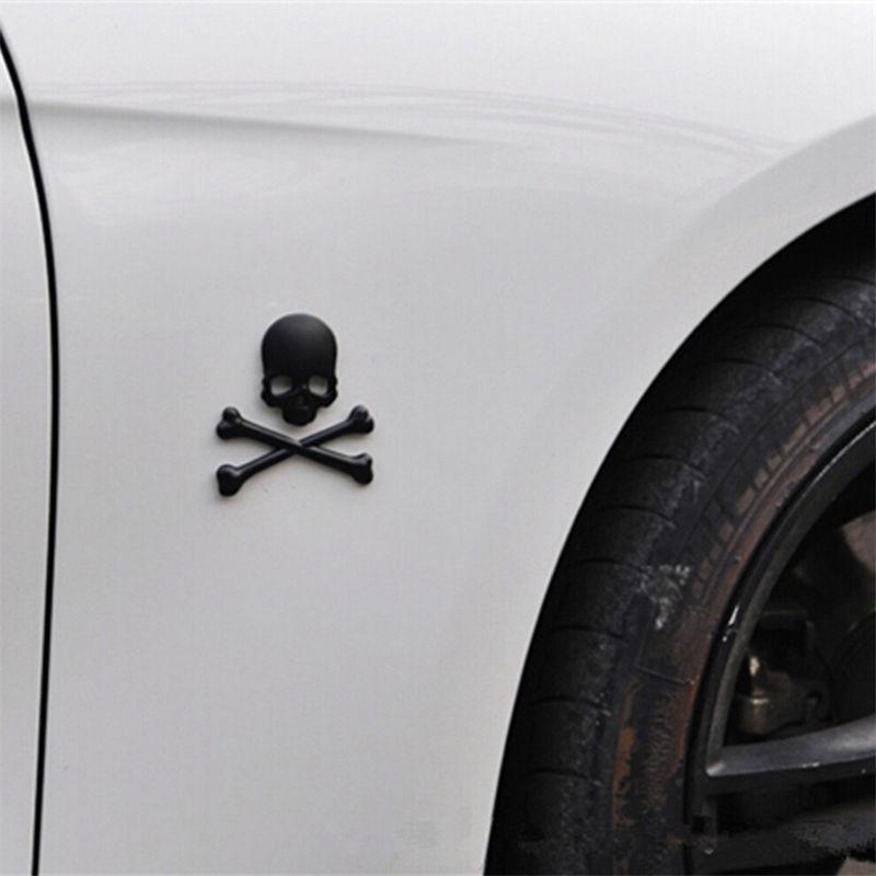3D Металл Череп Голова Кость Логотип Автомобиль Аксессуары Эмблема Наклейка Черный GZW
