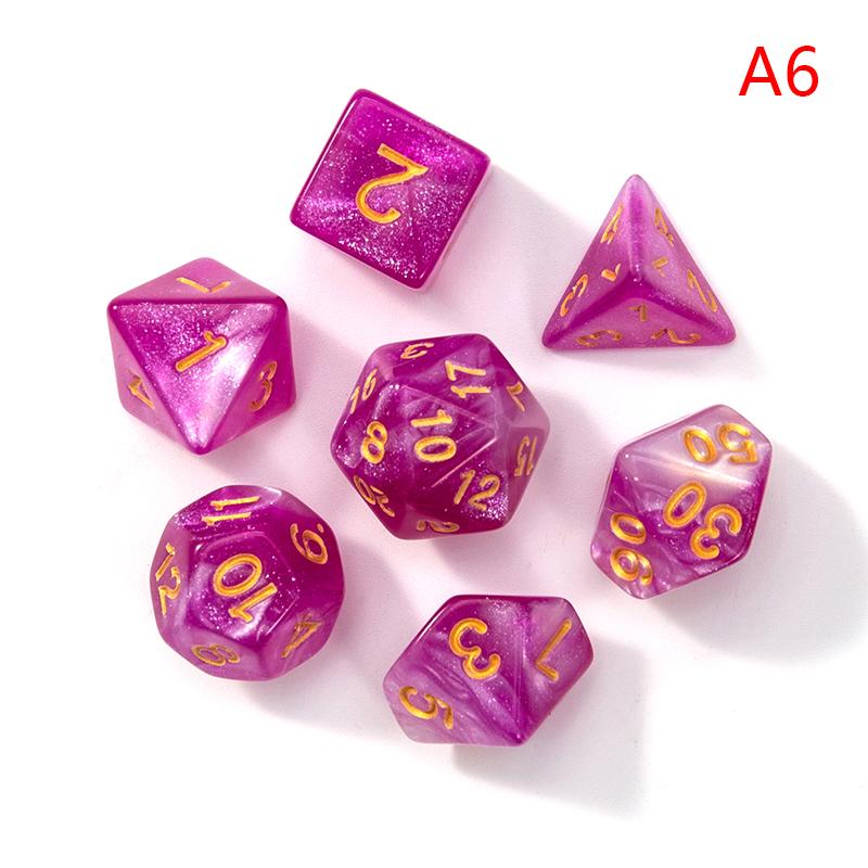 7 шт. набор игральных костей, портативные игрушки для взрослых и детей, многогранные кости D4, D6, D8, D10, D12, D20 для ролевых игр, настольная игра