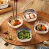 Bohemian style ceramic bowl household sauce bowl small square bowl Japanese snack bowl creative pickle dish