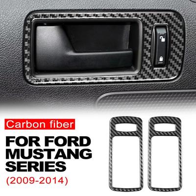 Mustang из углеродного волокна, внутренняя дверная ручка, чаша, панель, накладка для Ford Mustang 2009 2010 2011 2012-2014, аксессуары Voitures