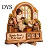 Декоративная деревянная подставка для книжной полки, Трекер чтения книг на этот год, 3D многослойный оконный трекер чтения, Счетчик девочек со сменными цифрами, Настольный аксессуар для влюбленных