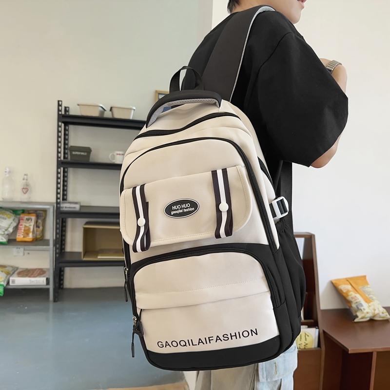 Контрастный цвет Студенческий школьный рюкзак Женский рюкзак большой вместимости Мужской рюкзак для компьютера
