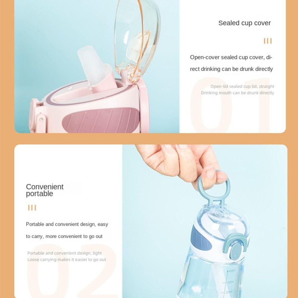 400ml Children Small With Scale Drinking Cup Transparent Water Bottle with Straw