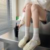 5 Pairs of Female Autumn Cotton New Tender Hollow Hollow All Build Pile Socks
