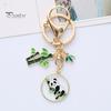 Новогодний брелок с пандой, бамбуковый венок, кулон, полированный зажим для омара, легкая сумка через плечо, школьный ранец, украшение, кулон, брелок