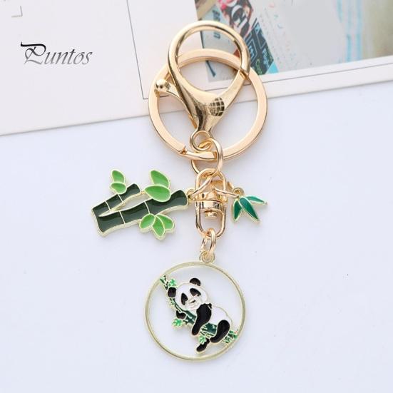 Новогодний брелок с пандой, бамбуковый венок, кулон, полированный зажим для омара, легкая сумка через плечо, школьный ранец, украшение, кулон, брелок