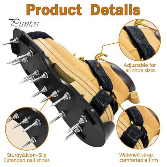 Обувь для аэрации газона, аэрационные сандалии с шипами и ремешками-липучками, прочная обувь для аэрации двора, патио, сада