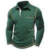 Осенние новинки Мужская футболка с длинным рукавом и воротником Мужская рубашка поло Топ