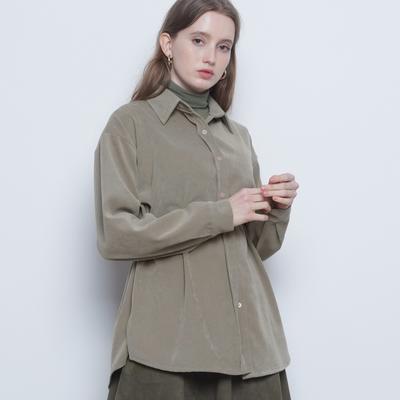 THE-ABON Женская базовая жаккардовая рубашка-overshirt Хаки
