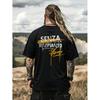 Vasco Rossi Rebellious Graphic Tee - Black Featuring Yellow And White Design Short Sleeves Round Neck Casual Style Regular Fit T-Shirt for Year-Round