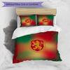 Hungary Football Printed Bedding 3 Piece Set Cozy Breathable Bed Cover Set as Housewarming Holiday Gift