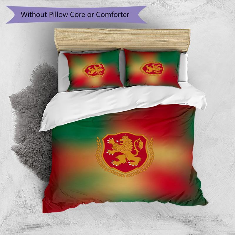 Hungary Football Printed Bedding 3 Piece Set Cozy Breathable Bed Cover Set as Housewarming Holiday Gift