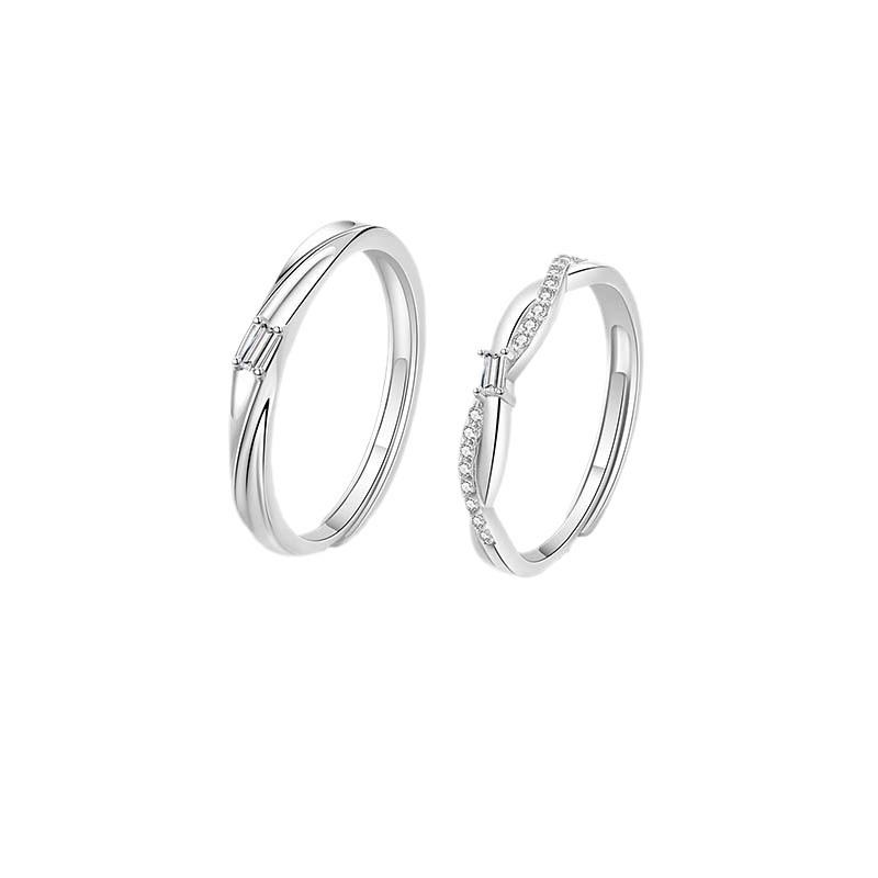 Кольцо для пары «Никогда не расстанемся» с бриллиантами, модное кольцо в стиле Ins, подарок на День святого Валентина для мужчин и женщин