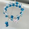 1PC Fashionable and Charming Butterfly Glass Bead Bracelet, Women's Sweet and Versatile Colored Bead Bracelet