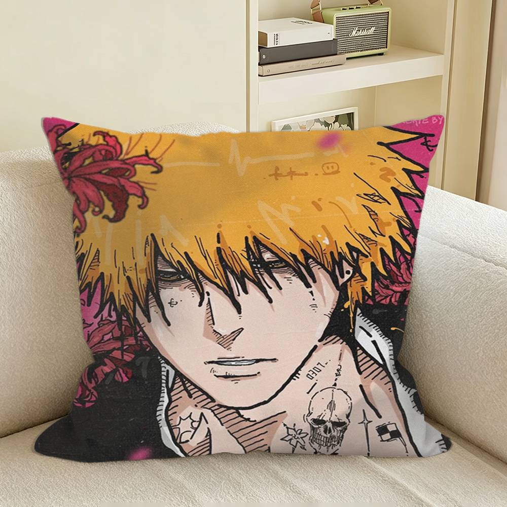 IIchigo kurosaki Anime BLEACH Square Sofa Pillow Cover Solid Color Living Room Home Decor Cushion Case