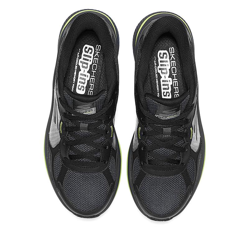 Skechers Мужские легкие дышащие повседневные беговые кроссовки с амортизацией и поддержкой Мужская кепка Черный 220854-BKLM