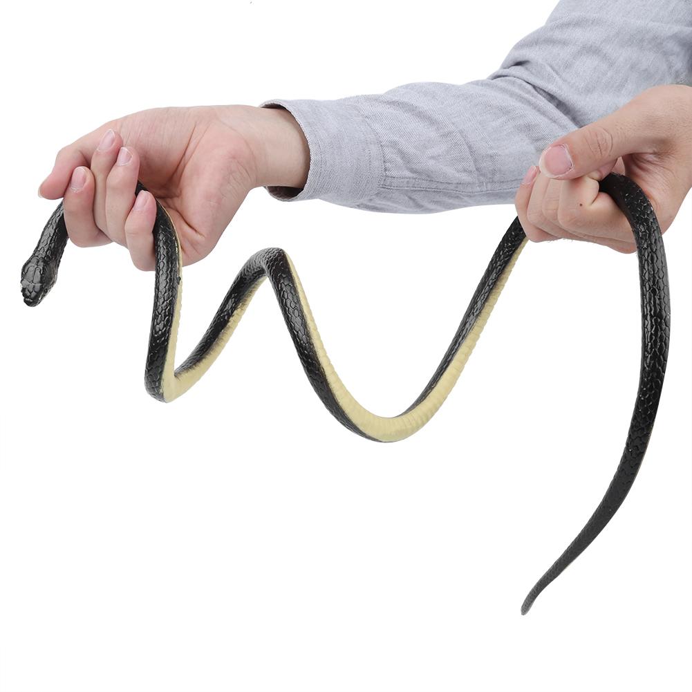 Мягкая резиновая искусственная игрушка змея поддельная змея 1.25m игрушки для розыгрышей товары для вечеринки на Хэллоуин черный