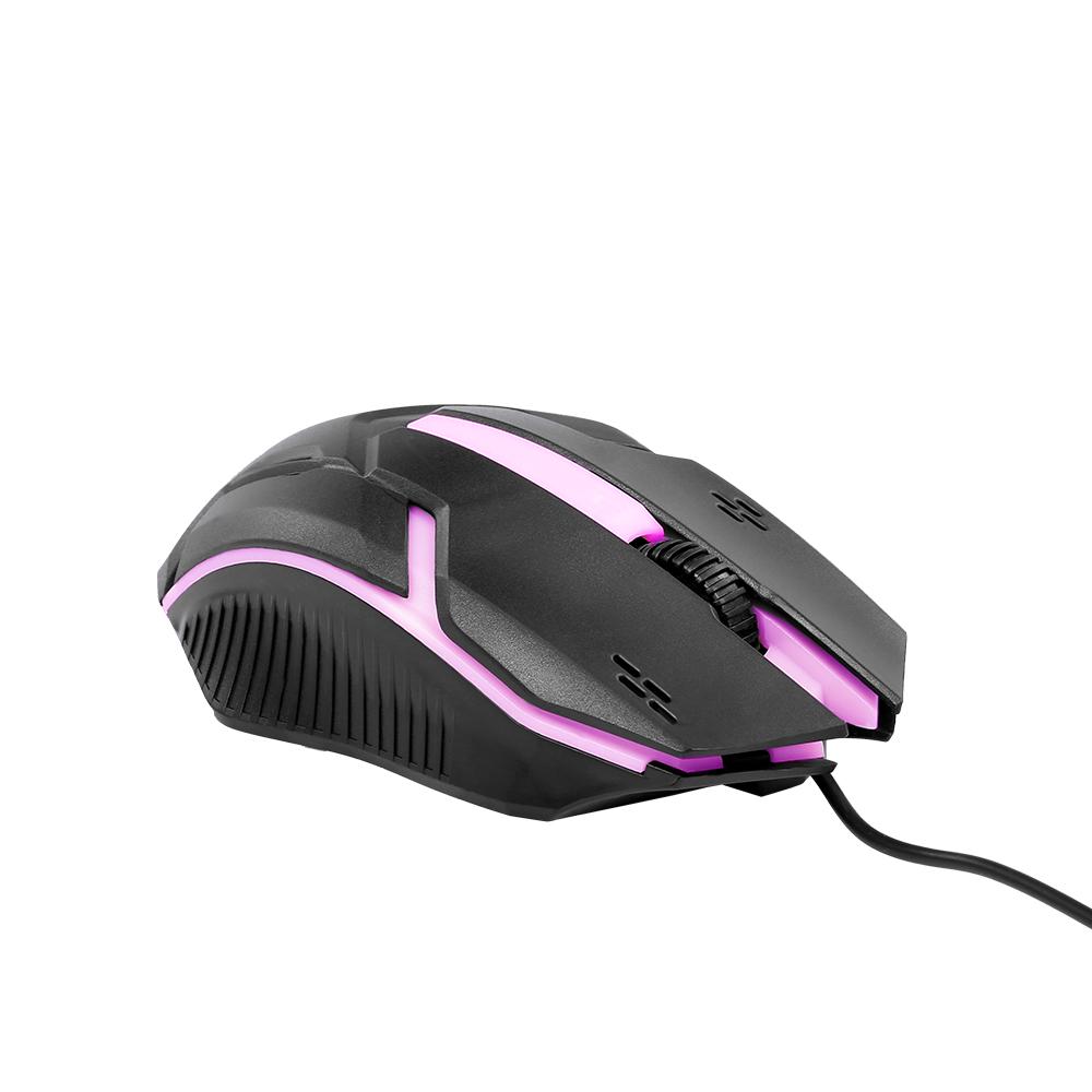 CM 818 Wired Optical Mouse Gaming Mouse 1200DPI USB Gaming Mouse Ergonomic Mouse with Colorful Breathing Light Black