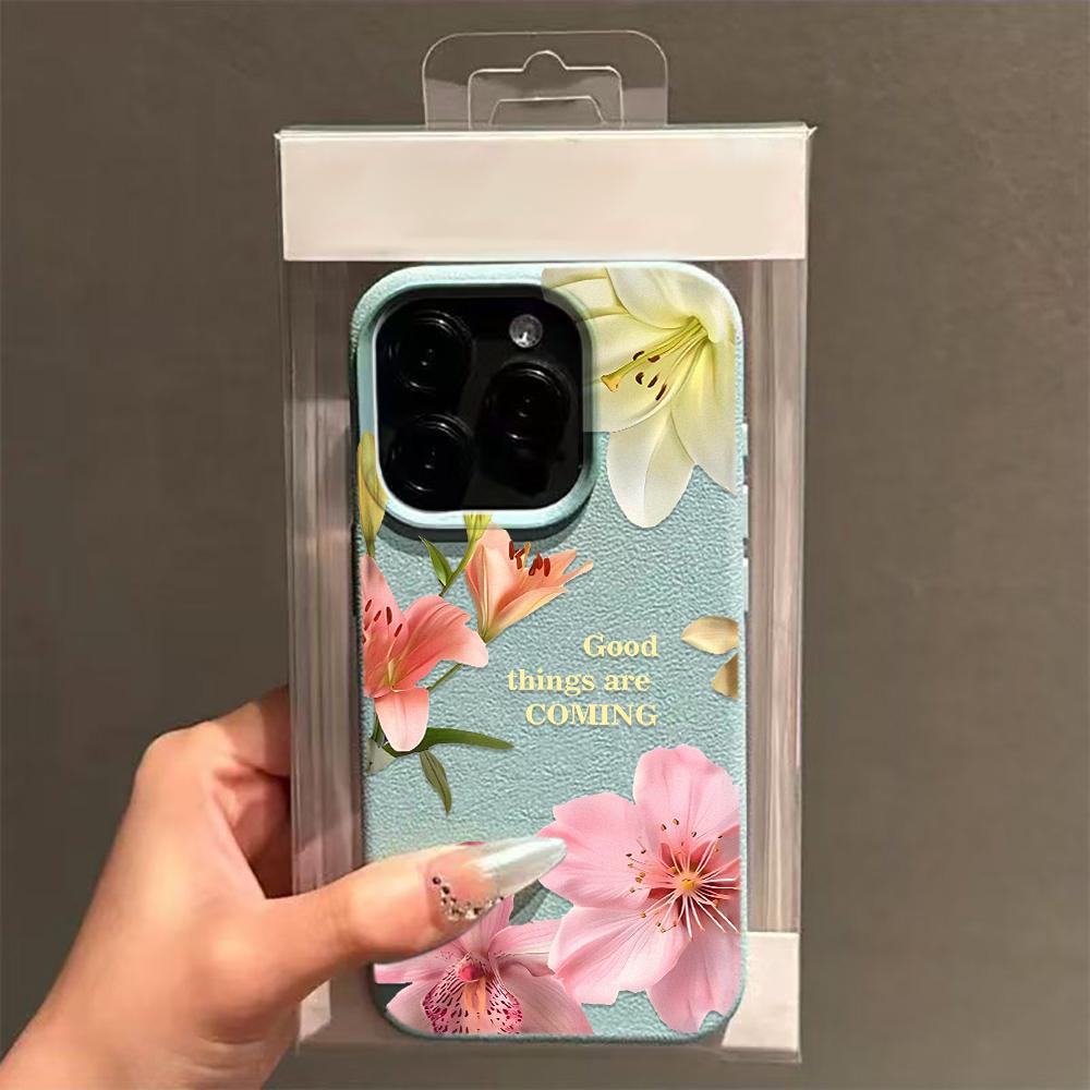 Чехол для телефона с пасторальным цветочным узором для iPhone 17 16 Plus 13 Pro Max 11 15 12 14 17E 16E Прозрачный чехол с полной защитой камеры