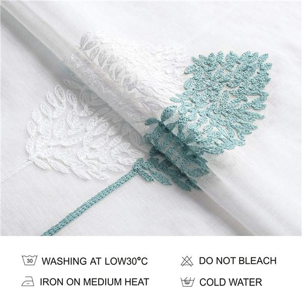 Современные короткие прозрачные шторы с вышивкой листьев для гостиной, спальни, детские оконные тюлевые шторы, жалюзи, вуаль, шторы