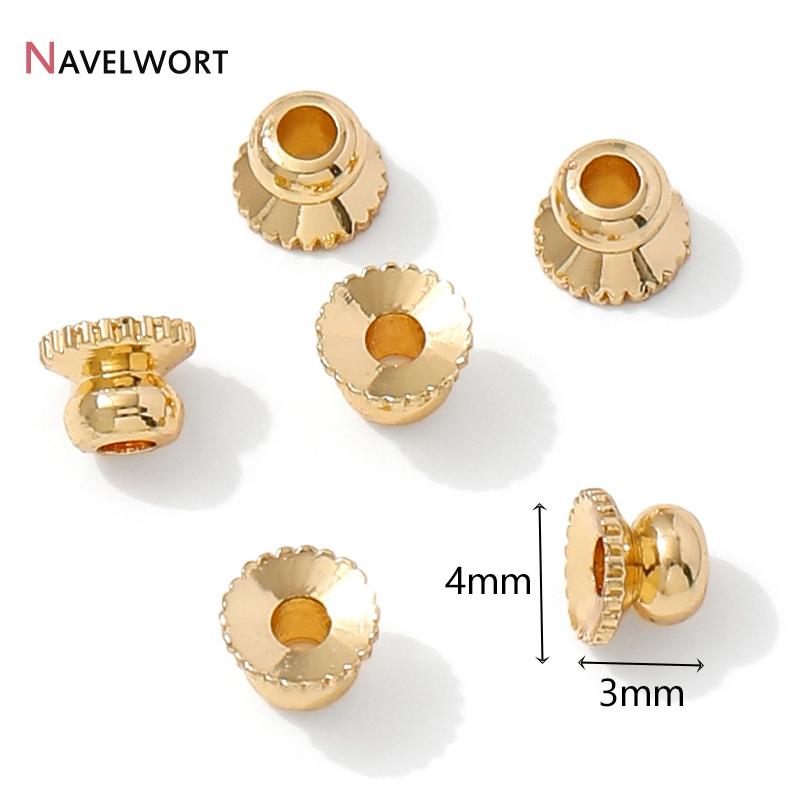 14K/18K Gold Plated Brass Metal Stripe Spacer Beads Separator For Beads Loose Beads For Bracelet Necklace Making Accessories