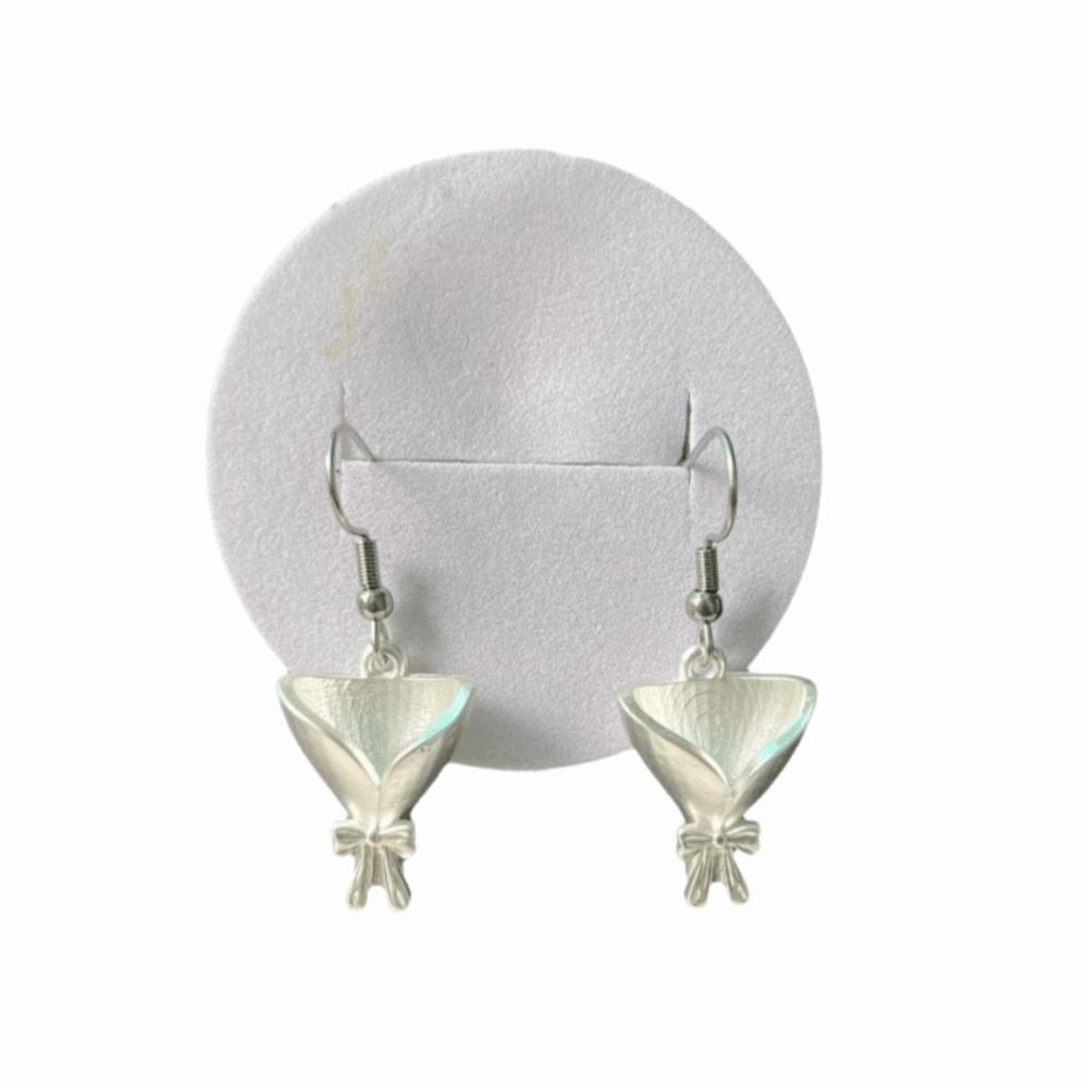 Креативные серьги-подвески в виде вазы Простые серьги-бантики Легкие серьги с вставляющимися цветами Свадебные