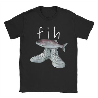 Fih Shoes Забавная Рыба Мем Графический Принт Футболка для Мужчин Женщин 100% Хлопок Футболка Одежда