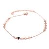 [Q0921] - Rose Gold 'Choréographie' Steel Anklet - 4x4 Mm Clovers