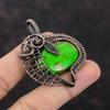 Медный зеленый бирюзовый кулон, медная проволочная обертка, подвеска ручной работы из драгоценных камней, проволочная обертка, ювелирные изделия в стиле бохо, медные украшения для подарка