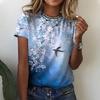 Трендовая 3D цифровая печать круглый вырез свободная повседневная футболка с короткими рукавами