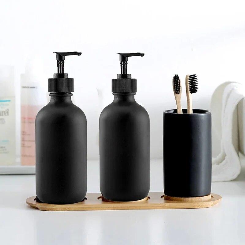 Матовая черная бутылка-дозатор для мыла Мыльница для рук Контейнер для жидкости Многоразовая пустая бутылка с пустым шампунем
