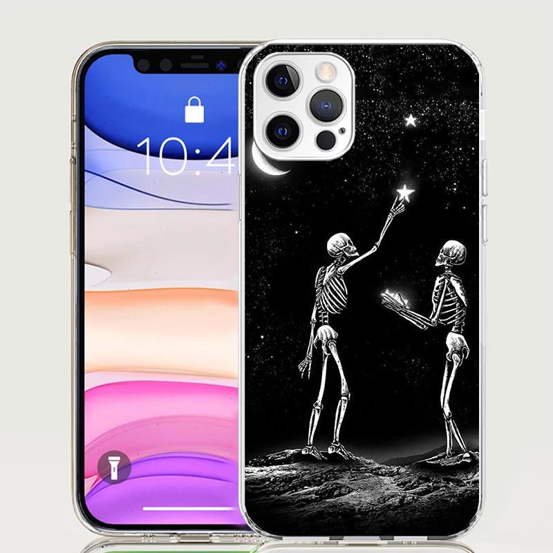 Anatomy Skeleton Heart Lovey Kiss Phone Case For iPhone 18 17 Air 16 15 Plus 11 14 Pro Max 13 Mini 12 7 8 + SE Pattern Art Customiz