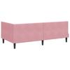 L shaped bed frame with headboard pink 100 cm x 200 cm velvet