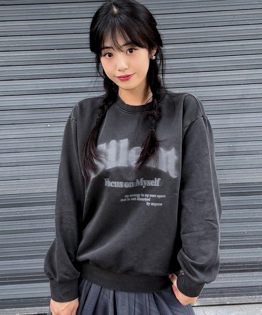 CHASECULT Unisex Pigment Lettering Sweatshirt - Charcoal