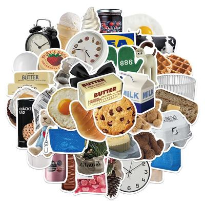 50 шт. забавные милые наклейки с героями мультфильмов, наклейки с изображением молока и еды, сделай сам, холодильник, телефон, чемодан, ноутбук, автомобиль, стикер на стену, детские игрушки