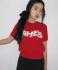 AMES-WORLDWIDE Hairy Logo Short Sleeve Knit Red