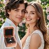 Коробка для хранения колец Эксклюзивный футляр для хранения обручального кольца С бархатной подкладкой Дерево грецкого ореха Квадратный дизайн Компактный органайзер для ювелирных изделий