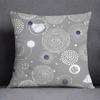 Gray Low White Flower Pattern Home Decoration Pillowcase Square Pillowcase Home Office Decoration Cushion Cover