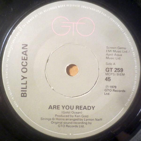 7-дюймовая пластинка BILLY OCEAN - Are You Ready GT259 GTO 1980 UK Soul/Funk Б/у