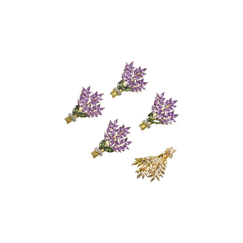 Lavender Lavender Brooch Flower Crystal Lavender Lapel Pins Lavender Women Brooch Women